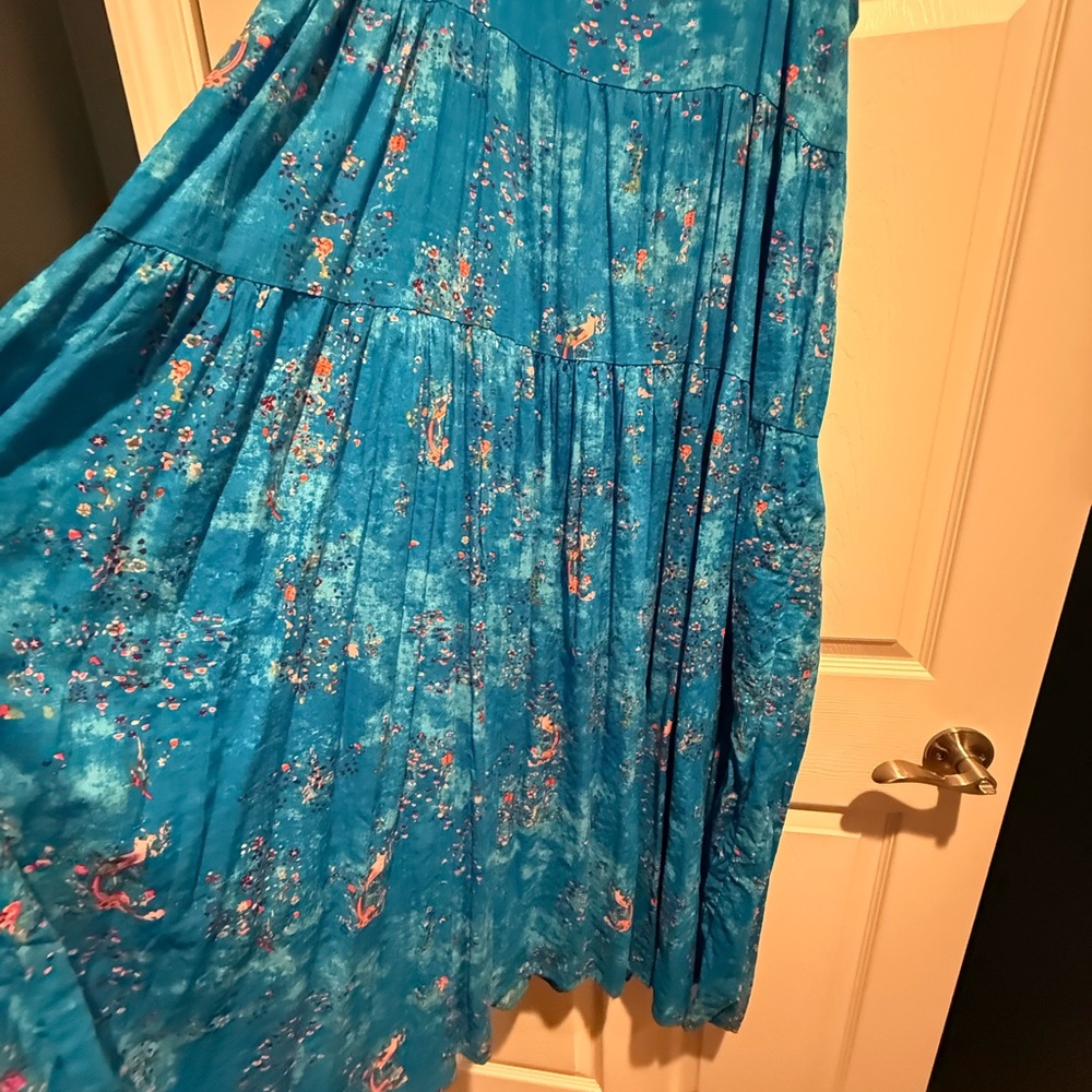 Blue Floral Maxi Dress - Picture 2 of 4